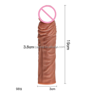 Adult <span class=keywords><strong>PVC</strong></span> Male Sex Toy Wieder verwendbare Penis Kondom Penis hülle für die Verlängerung des bequemen Begleiters des Mannes - Product Image 6