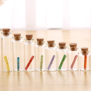 מכירת חיסול - בקבוק זכוכית 60ml 37x90mm עם פקק שעם, צנצנת זכוכית עם פקק שעם, מארז של 5 יחידות - Product Image 5