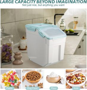 Màu xanh 55 lbs gạo lưu trữ <span class=keywords><strong>container</strong></span> với bánh xe không bị rò rỉ PP thực phẩm lưu trữ hộ<span class=keywords><strong>p</strong></span> con dấu khó<span class=keywords><strong>a</strong></span> BPA-free Home Organizer - Product Image 5