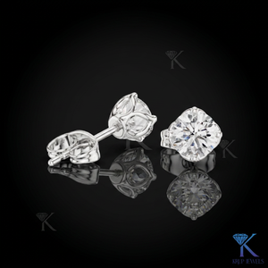 Lab Grown Diamond Solitaire <b>Stud</b> Earrings Crown Tulip Setting 14K 18K Solid Gold Women's Jewelry Wedding Party Bridal - Product Image 6