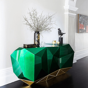 Muebles de Sala de Estar Personalizados para Hoteles, Entradas, Aparadores Verdes de Lujo Italianos, Fabricante de Foshan DC-DIAMOND EMERALD-BOCA - Product Image 4