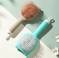Peigne à cheveux chat à grande tête peinte à la main avec coussin moelleux, portable, en ABS, pour le Nouvel An, la remise des diplômes et la rentrée scolaire