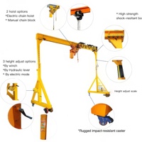 Grue à portique mobile homologuée CE de 2, 5, 8 et 10 tonnes pour atelier, grue à portique mobile pour usage en atelier, grue à portique portable