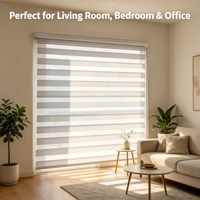 Stores Zébrés Motorisés Électriques Sur Mesure Jour/Nuit Double Couche Filtrant la Lumière Silencieux et Intelligents pour Maison, Hôtel, Bureau