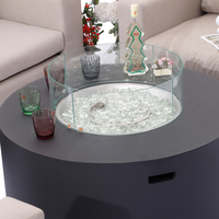 Canapé de luxe extérieur Table à manger meubles de jardin en rotin moderne en aluminium avec foyer ensemble de canapé