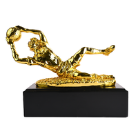Trophée en métal JY Crystal Crafts, prix de football, bottes dorées, gants dorés, trophées sportifs, récompenses en résine dorée avec boîte cadeau