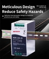 MEVEICH WDR-120-12 Fuente de Alimentación Conmutada de Alta Precisión, Entrada 380V, 120W, 12V, 10A, Riel DIN, SMPS, para Simuladores de Vuelo, Industrial