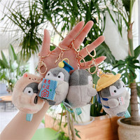 ROXGOCT Porte-clés Peluche Pingouin Nouveau Design Mignon Doux Animaux en Peluche Pendentif Décoratif pour Sac à Dos Poupée en Coton PP Lavable