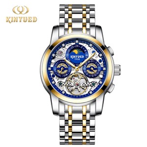Envío Directo, Reloj Mecánico Automático para Hombre KINYUED J-130, Calendario Semanal, Fase Lunar, Índices de Diamantes, Pantalla Luminosa - Product Image 3