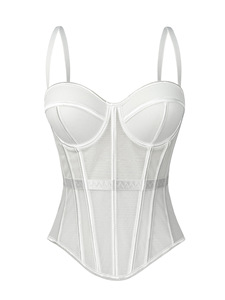 <span class=keywords><strong>Top</strong></span> Corset Sexy da Donna per l'Estate, <span class=keywords><strong>Top</strong></span> da Club e Festa, <span class=keywords><strong>Corsetto</strong></span> Trasparente in Rete Bianca con Allacciatura al Collo - Product Image 6