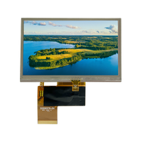 Écran LCD AT043TN25 V.2 4,3 pouces 480*272 RGB 40 broches avec panneau tactile résistif 4 fils pour HMI industriel et navigateur GPS