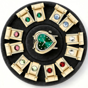 Gold Plated Stainless Steel Watch Band Modular <b>Bracelet</b> <b>Adjustable</b> With Colored Zircon Links For Women Spring 2026 - Product Image 1