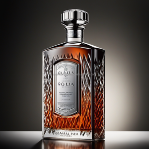 Bouteilles en verre plat en relief <span class=keywords><strong>haut</strong></span> <span class=keywords><strong>de</strong></span> <span class=keywords><strong>gamme</strong></span> 700ml/750ml forme unique pour bouteilles vides <span class=keywords><strong>de</strong></span> vodka whisky <span class=keywords><strong>gin</strong></span> et liqueur avec bouchons - Product Image 2