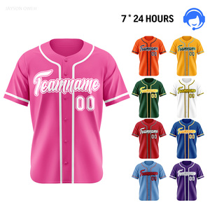 Chemise de baseball unisexe classique pour adultes avec logo brodé personnalisable, respirante, grande taille, 100% polyester - Product Image 1