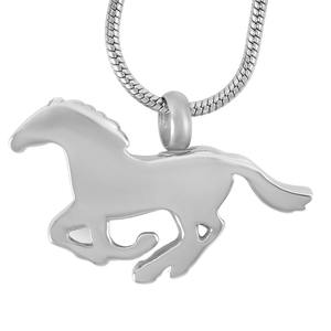 Collana Commemorativa a Forma di Cavallo Swift in Acciaio Inossidabile Placcato Argento, Gioiello Urna per Ceneri Funerarie - Product Image 3