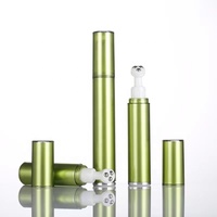 Flacon AS Airless de 5ml, 10ml, 15ml avec masseur à 3 billes métalliques pour crème pour les yeux/rouleau en plastique, emballage cosmétique