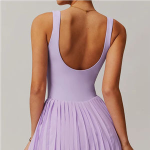 Rok tenis dua potong palsu dengan bawahan (anti-paparan), kantong kebugaran, desain lipit, baju olahraga - Product Image 4