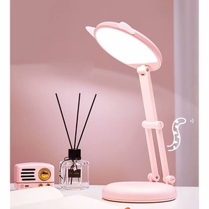 Folding Desk Lamp Pink Eye Protection Table Lamp Cute Cat Ear <b>Night</b> <b>Light</b> Portable Reading and Learning Desk Lamp - Product Image 2
