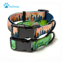 Collier d'entraînement pour chien personnalisé, imprimé par sublimation, avec sangle réglable à dégagement rapide, design tendance