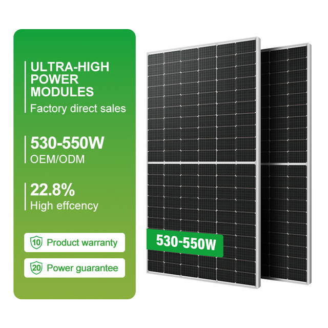 High Efficiency 550-580W N-Type HJT Solar Panel Half Cell Mono Made Polycrystalline Silicon Monocrystalline Silicon Glass