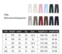Pantalon de jogging droit 430g, coupe oversize, style streetwear, pour homme, en coton, grande taille, poids lourd