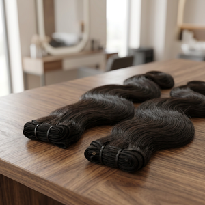 100% extensions de cheveux humains vierges indiens Remy bruts 26 "noir qualité supérieure texture ondulée machine Double trame non traitée - Product Image 2