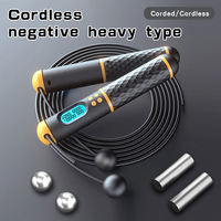 Corde à sauter intelligente S08 avec compteur électronique, équipement de fitness numérique sans fil durable noir pour l'exercice à domicile en intérieur