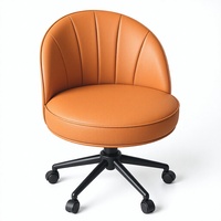 Chaise de bar JOHOOFURNITURE en cuir PU orange, cannelée, réglable en hauteur, pour bureau, fabriquée en Chine, tabouret de bar pour pub