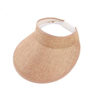Wide Brim Beach Sun <b>Hat</b> <b>Summer</b> Travel Outdoor Sport Sun Protection Plain Cotton Linen Visor Caps <b>Women</b> - Product Image 6
