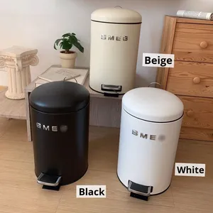 ถังขยะแบบมีฝาปิด, 12L ทรงถังทำจากสเตนเลสสตีลสำหรับใช้ในบ้านขนาด {Si M Ge} ขนาดความจุขนาดใหญ่ LJT-002 LJT-002ห้องนั่งเล่นในบ้าน - Product Image 2