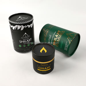 Maßgeschneiderte Pappröhrenverpackung für Nahrungsergänzungsmittel, 30/60 Shilajit-Gummibärchen, Runde Papierverpackungsboxen - Product Image 6