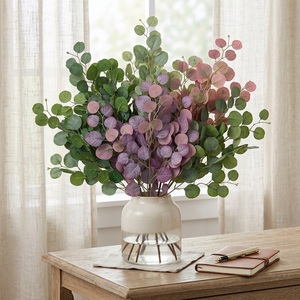 FANCY Haute Qualité 90cm Feuilles d'Eucalyptus Artificielles en Soie à Tige Unique pour Décoration Intérieure et Extérieure - Product Image 1