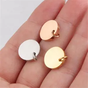Yiwu Aceon Stainless Steel High Quality No Scratch Blank Jewelry Seller Professional Supplier Blank Circle Tag For Engrave