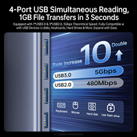 Hub USB-C 4-en-1, 8-en-1, 11-en-1, 2.0, 3.0, avec adaptateur d'alimentation, pour ordinateur portable, sortie audio RCA, films HD, données, 4K, cassette