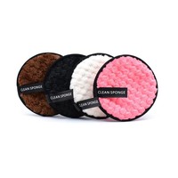 Éponges rondes réutilisables en coton pour le nettoyage du visage, colorées, douces, respectueuses de la peau, lavables, tampons démaquillants en stock