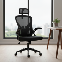 Chaise de bureau ergonomique moderne en maille pivotante avec accoudoirs réglables, roulettes pivotantes, structure en PP, design confortable pour salon et maison