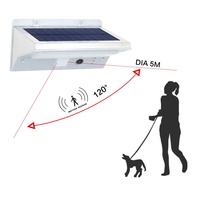 Lampe solaire extérieure murale en acier inoxydable avec détecteur de mouvement LED 3000K pour jardin, cour, villa, clôture, éclairage de rue, garantie 2 ans