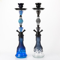 Chicha portable Laziza Megahed avec tige, vente en gros, ensemble de chicha avec bouteille Crystal Wave et motif floral, Narguile Huka Vandpibe Vannpipe