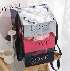 Bán Buôn Giá Rẻ Ngày Valentine Hộp Quà Tặng Độc Đáo Trong Suốt PVC Rose Flower Xử Lý Gấp Hộp Quà Tặng Bao Bì Nắp Quà Tặng Giấy - Product Image 5