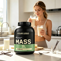 Poudre de gain de masse protéinée 50g saveur vanille, isolat de lactosérum, vitamines, minéraux, électrolytes, sans gluten, pour adultes, vente chaude US/UE, OEM