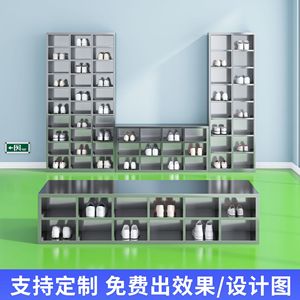 Armoire à chaussures en acier inoxydable Ke Lan, double face, 2 niveaux, pour usage de bureau, anti-rouille, résistant à l'humidité, étagère de rangement - Product Image 4