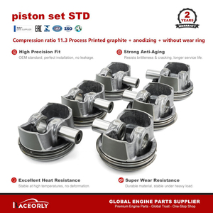 RACEORLY A2720301018 Jeu de pistons moteur M272 pour <span class=keywords><strong>Mercedes</strong></span> Benz 2.5 3.0 V6 C300 E300 Alésage 88mm <span class=keywords><strong>6</strong></span> pièces Réparation de fuites d'huile - Product Image 3