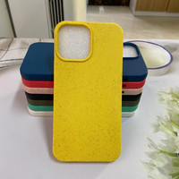 Conception de Logo personnalisé de haute qualité 8 couleurs paille de blé + TPU étui de téléphone dégradable antichoc pour iPhone 14 14 Pro Max