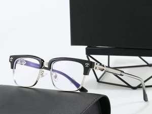 Nouvelles lunettes de soleil tendance pour hommes et femmes, au style rétro et haut de gamme, avec verres plats anti-lumière bleue. - Product Image 3