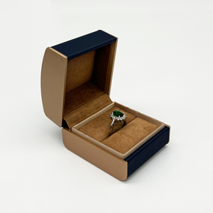 Hộp đựng trang sức bằng da PU màu xanh, có lớp lót nhung, có thể tùy chỉnh <span class=keywords><strong>logo</strong></span>, hình chữ nhật. - Product Image 5