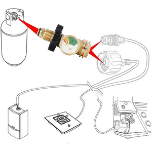 ตัวปรับแรงดันแก๊สทองเหลืองพร้อมเกจวัดแรงดัน LPG ข้อต่อเกลียว Pol เป็น Npt สำหรับใช้งานกลางแจ้ง - Product Image 3