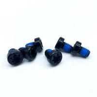 Sekrup Mesin Kepala Tombol Torx Hitam Anti Lepas dengan Patch Nilon Biru untuk Perakitan Logam