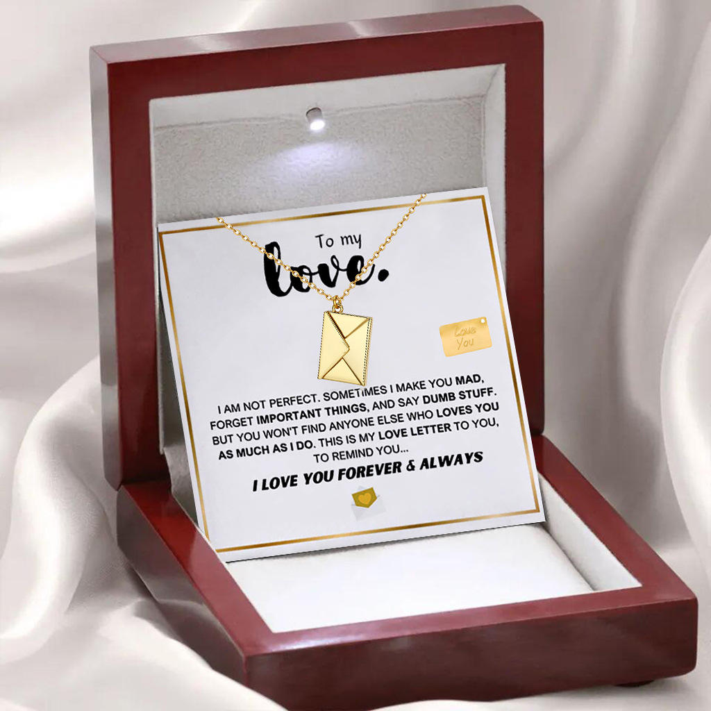 Yove Necklace (Gold) + Card Light Box