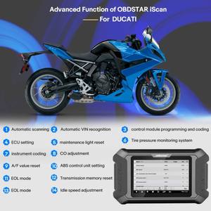 Alat Diagnostik Cerdas OBDSTAR IScan 2025 Mendukung Pemrograman IMMO dan Pengaturan Odometer untuk Sepeda Motor Elektronik DUCATI AS, Eropa, Inggris - Product Image 5