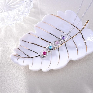 Shuozhen personalizado 925 collar familiar de plata esterlina personalizado con 1-6 nombres circón piedra natal para mamá abuela o mujer - Product Image 4